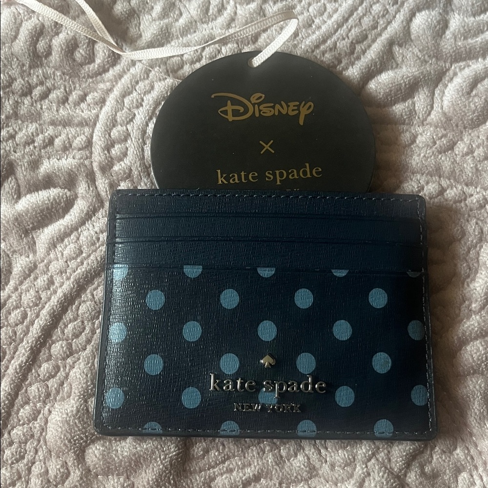 NWOT Disney Alice Kate spade Cardholder with Light Blue Dots - Picture 4 of 4